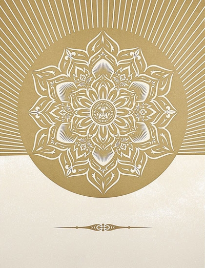 Shepard Fairey Obey Lotus Diamond - White and Gold