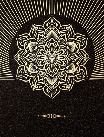 Shepard Fairey Obey Lotus Diamond - Black and Gold